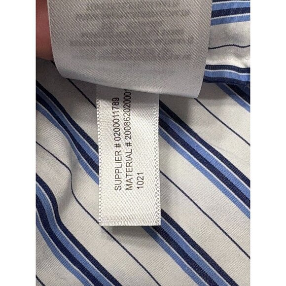 Lauren Ralph Lauren Broadcloth Blue White Striped Shirt Dress Tie  Embroidered 8 - Picture 12 of 12